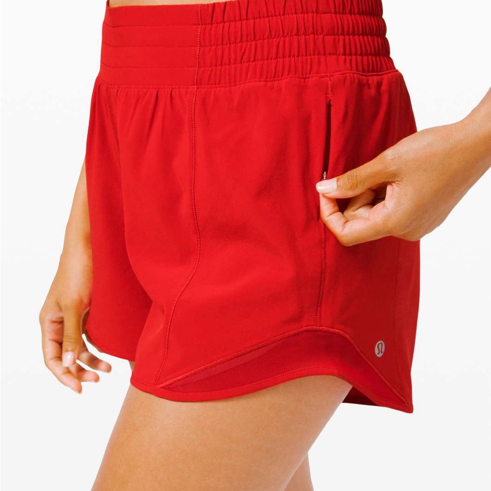 lululemon athletica Red Hotty Hot 4” Shorts